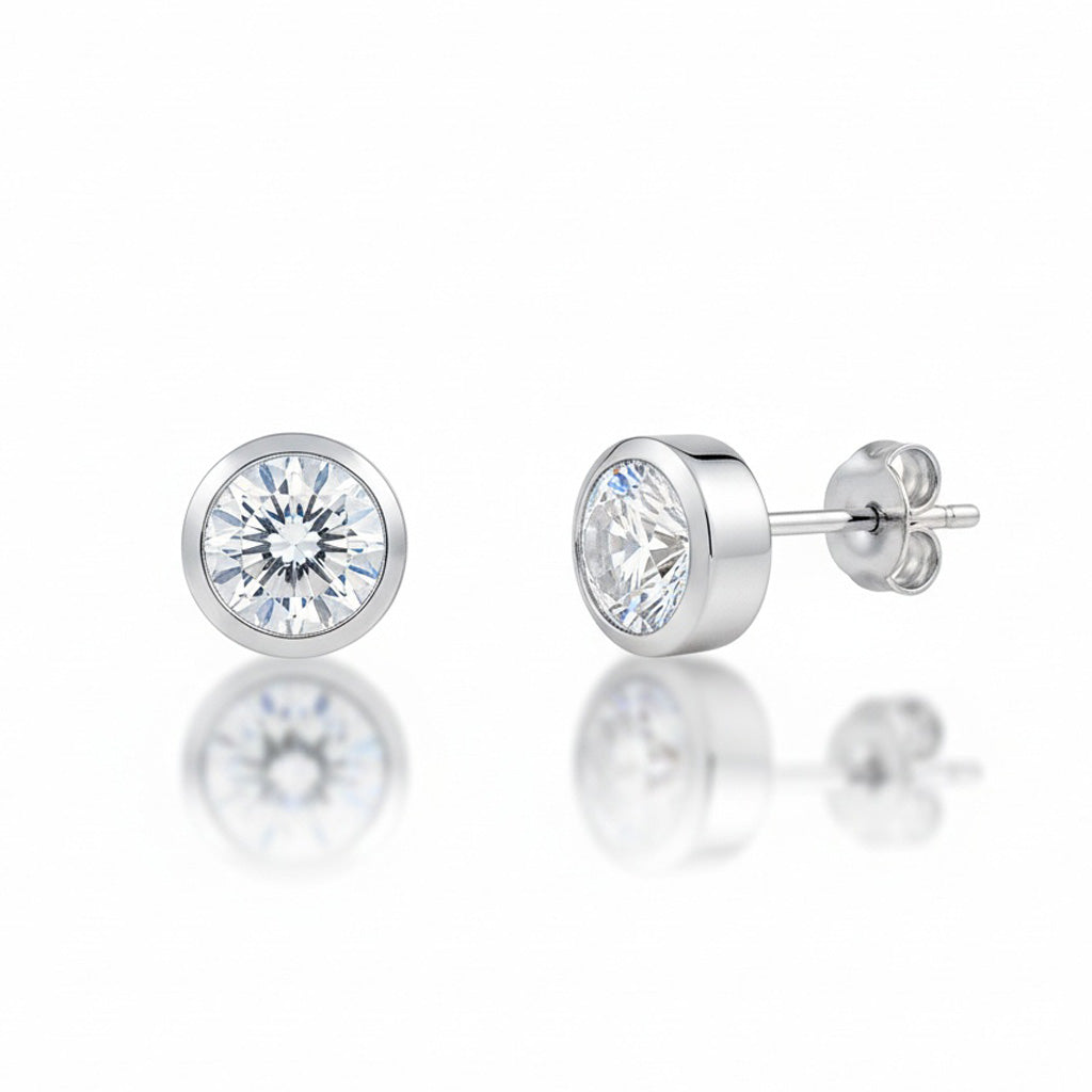 ARRACADES OR BLANC 18KL DIAMANTS