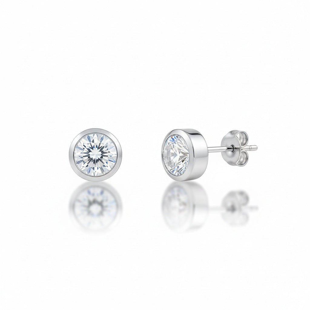 ARRACADES OR BLANC 18KL DIAMANTS