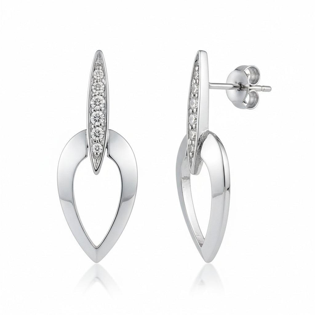 ARRACADES OR BLANC 18KL DIAMANTS