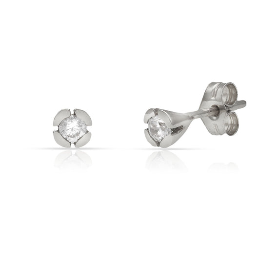 PENDIENTES ORO BLANCO 18KL DIAMANTES