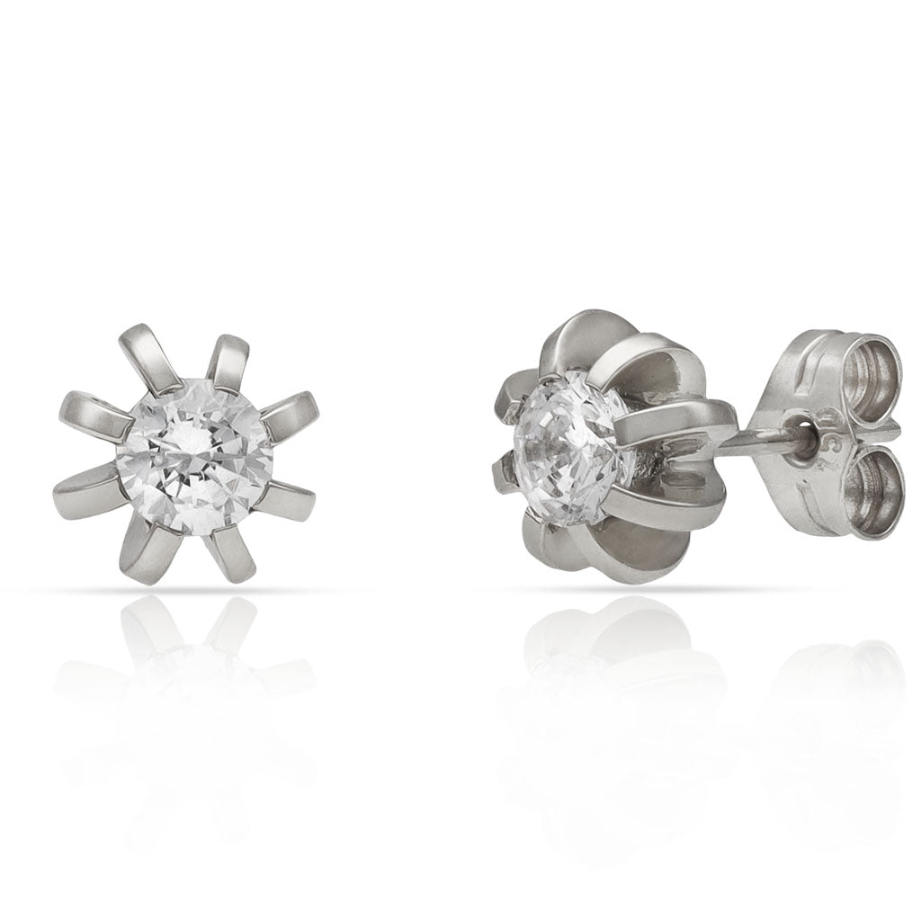 ARRACADES OR BLANC 18KL DIAMANTS