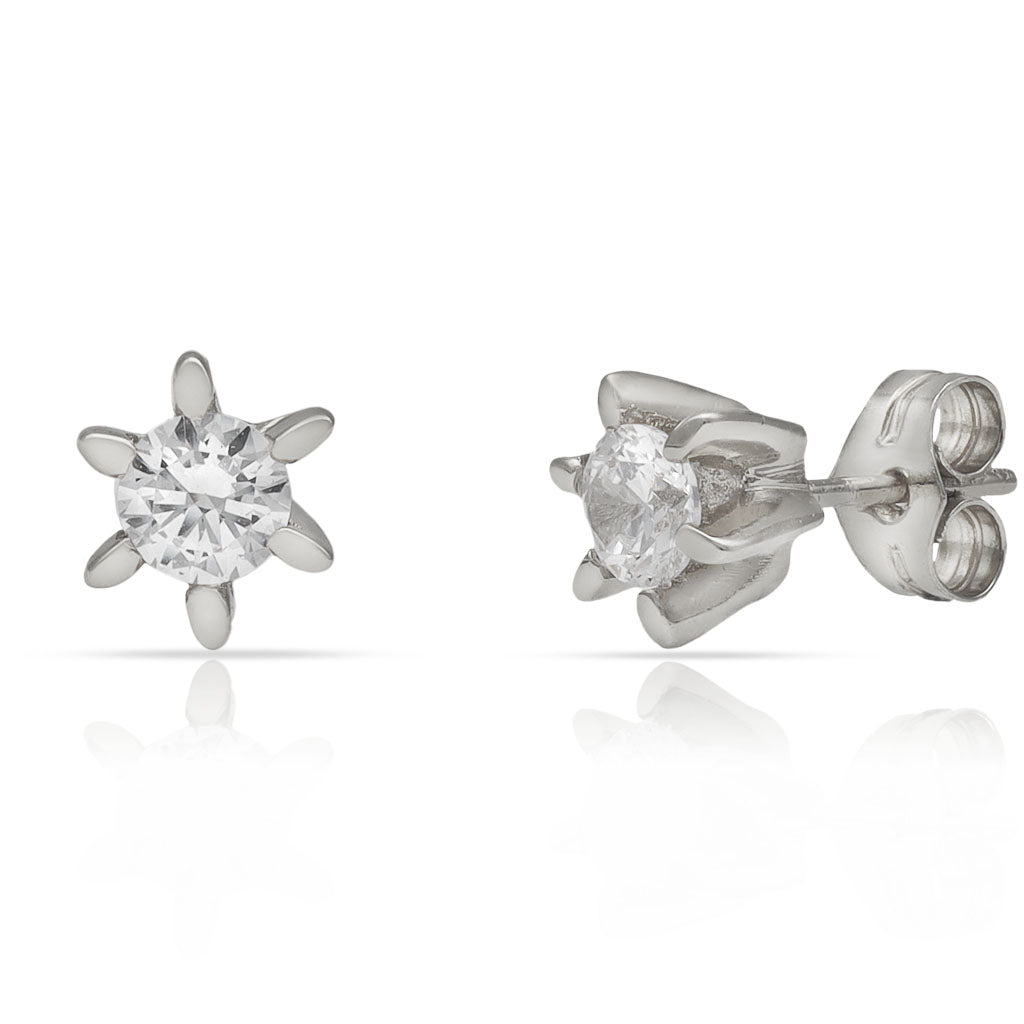 ARRACADES OR BLANC 18KL DIAMANTS