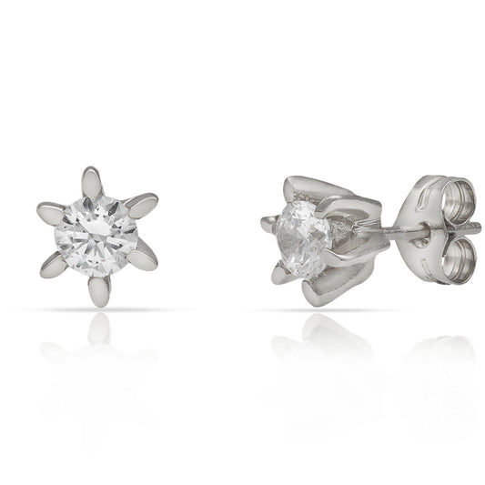 PENDIENTES ORO BLANCO 18KL DIAMANTES