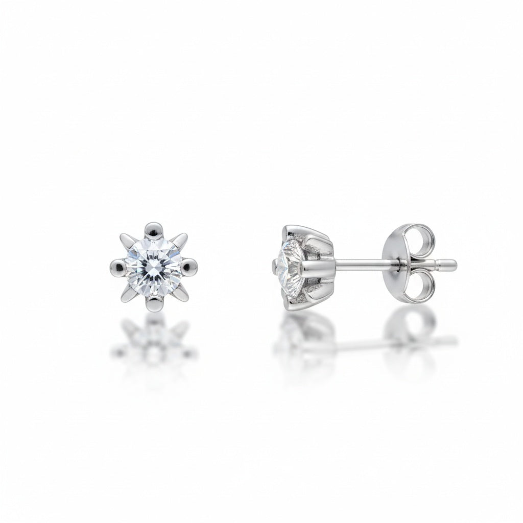 ARRACADES OR BLANC 18KL DIAMANTS