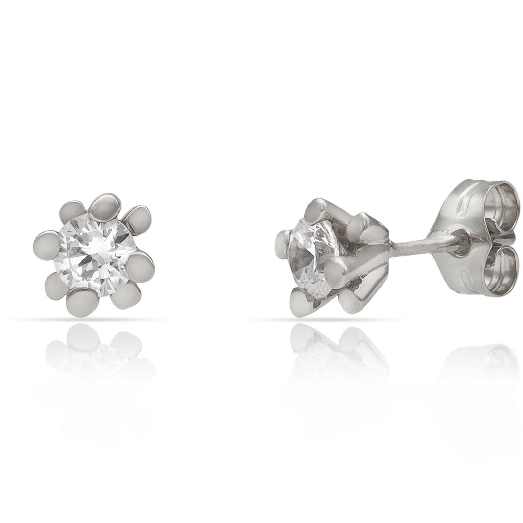ARRACADES OR BLANC 18KL DIAMANTS