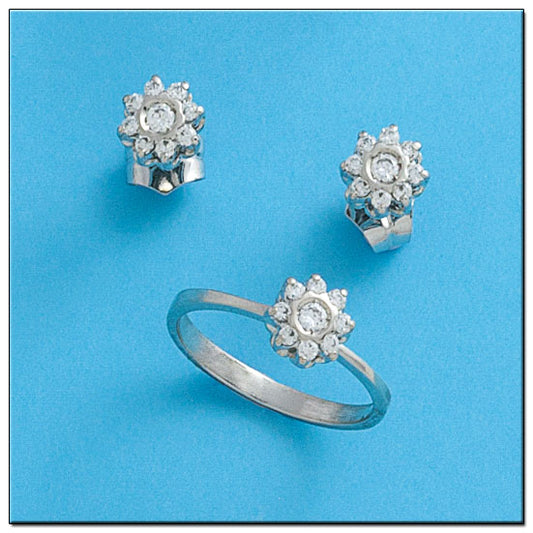 PENDIENTES ORO BLANCO 18KL DIAMANTES