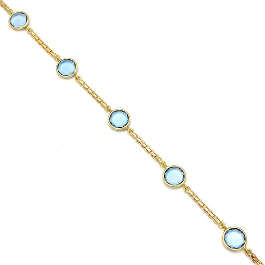 PULSERA ORO 18KL BISMARK PIEDRA AZUL