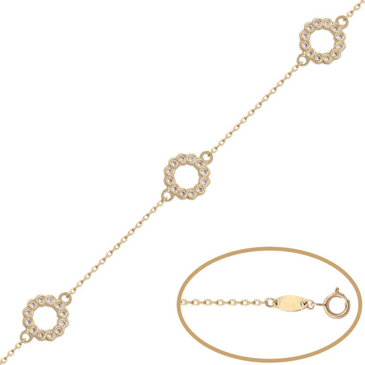 PULSERA ORO 18KL CIRCULO CIRCONITAS