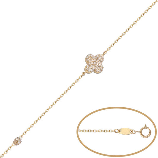 PULSERA ORO 18KL FLOR CIRCONITAS