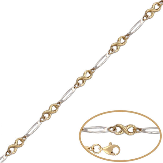 PULSERA ORO 18KL BICOLOR INFINITOS