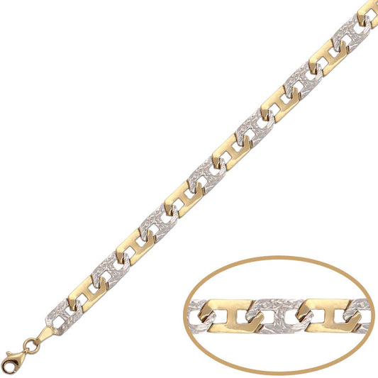 PULSERA ORO 18KL BICOLOR TALLADA