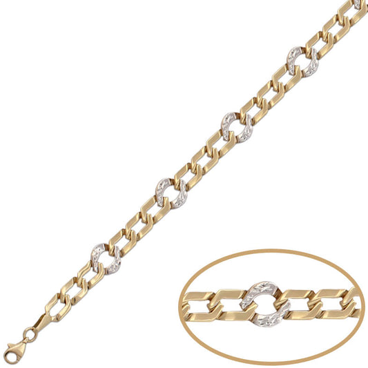 PULSERA ORO 18KL BICOLOR TALLADA