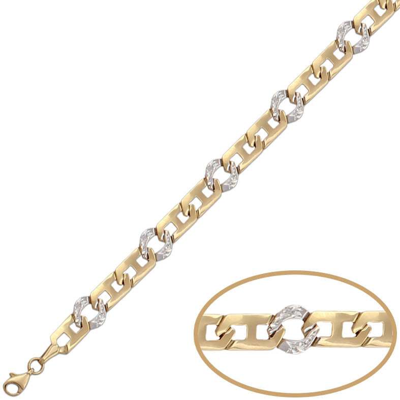 PULSERA ORO 18KL BICOLOR TALLADA
