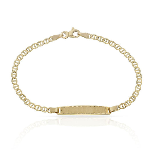 PULSERA ORO 18KL ANCLA TALLADA PLACA