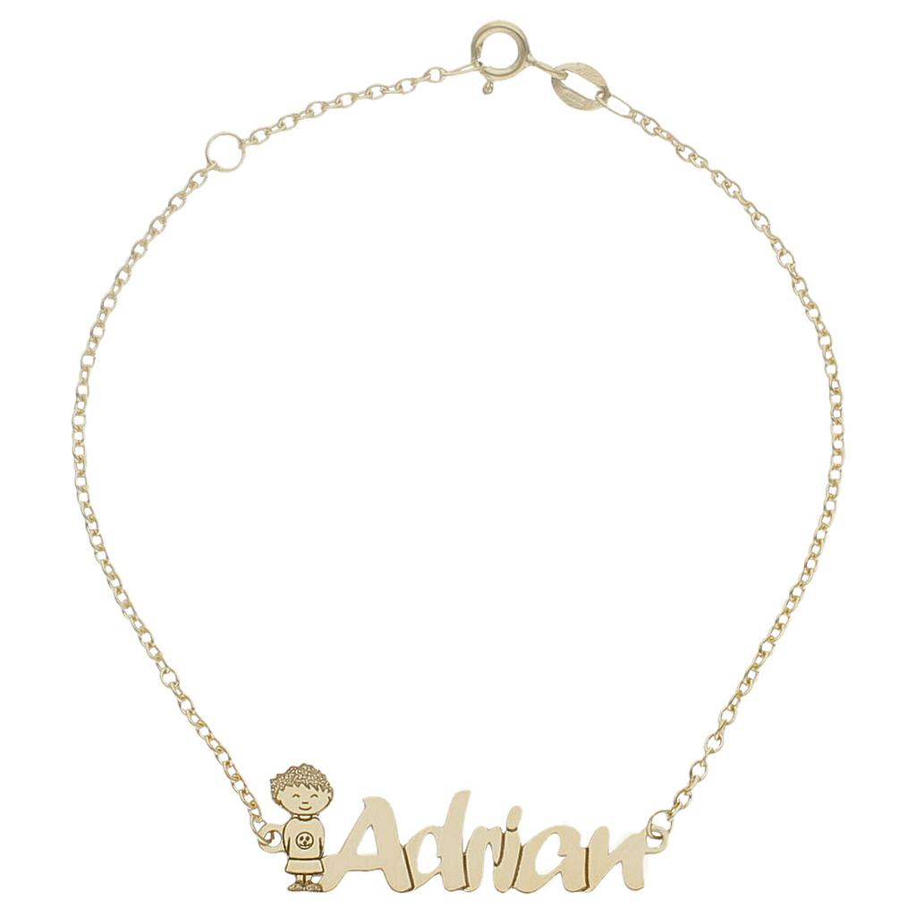 BRAÇALET OR 18KL NI„O + NOM