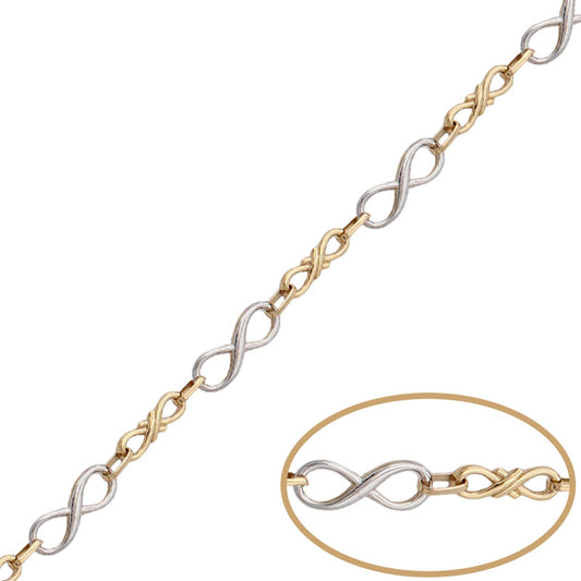 PULSERA ORO 18KL BICOLOR INFINITOS