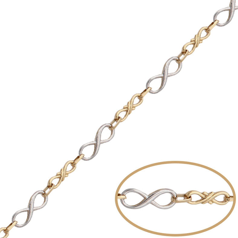 PULSERA ORO 18KL BICOLOR INFINITOS