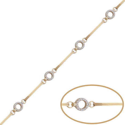 PULSERA ORO 18KL CIRCULOS CIRCONITAS