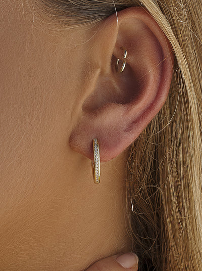 Pendientes aro plata bañada oro JO-19350-G-A