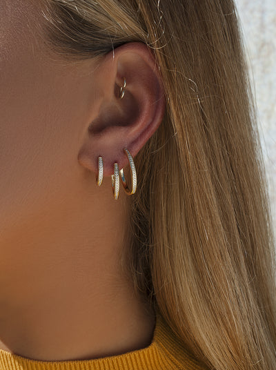 Pendientes aro plata bañada oro JO-19350-G-A