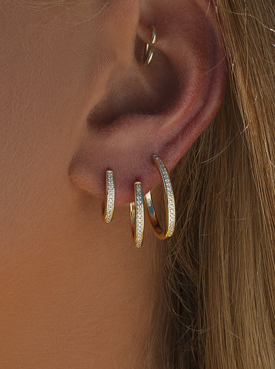 Pendientes aro plata bañada oro mini JO-19349-G-A