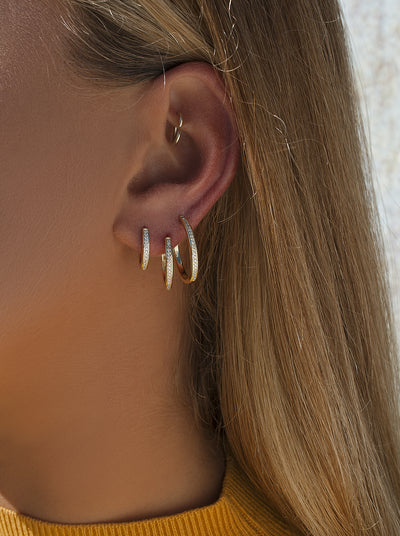 Pendientes aro plata bañada oro mini JO-19349-G-A
