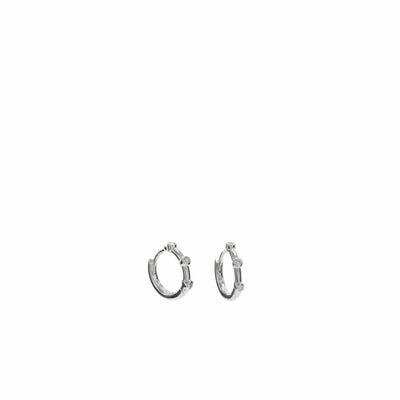Pendientes aro plata motivo triple circonita JO-17851-A