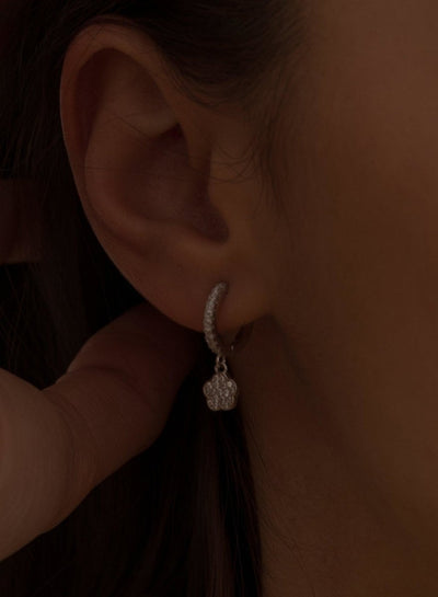Pendientes aro colgante forma flor JO-18021-A