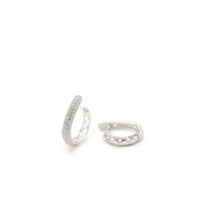 Pendientes aros piedras plata engaste total JO-17451-A