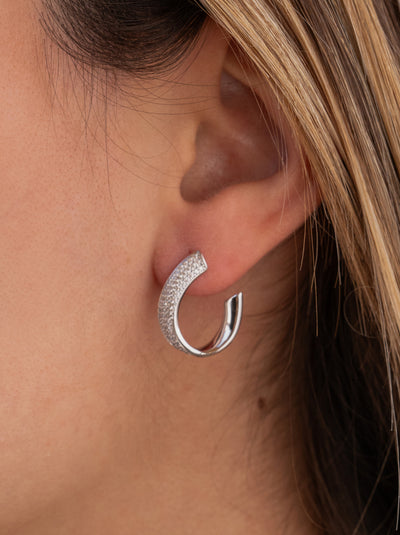 Pendientes brillantes forma aro abierto JO-19945-A