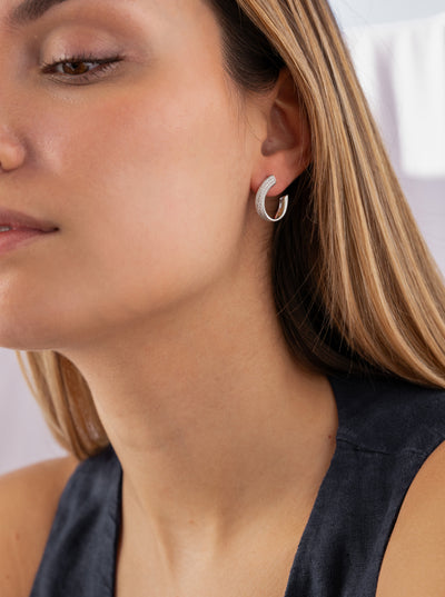 Pendientes brillantes forma aro abierto JO-19945-A