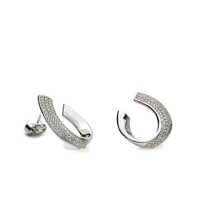 Pendientes brillantes forma aro abierto JO-19945-A