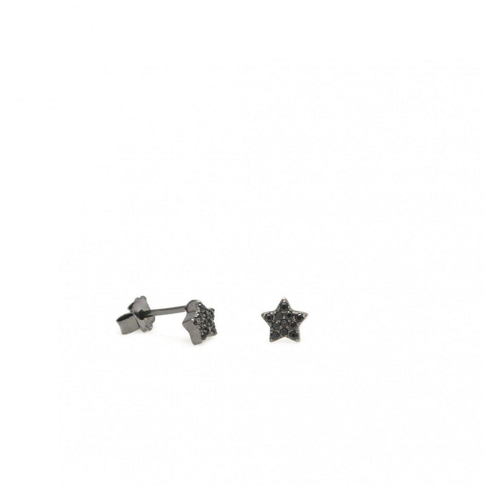 Pendientes mini estrella plata rutenio JO-16369-N-A