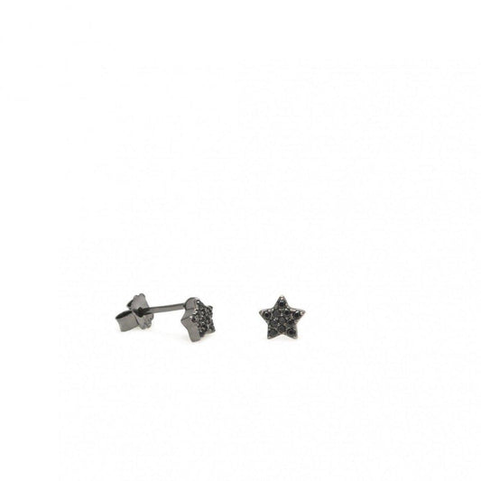 Pendientes mini estrella plata rutenio JO-16369-N-A
