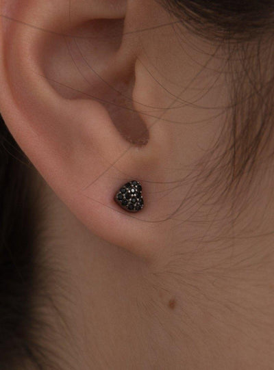 Pendientes motivo corazón plata rutenio JO-16370-N-A