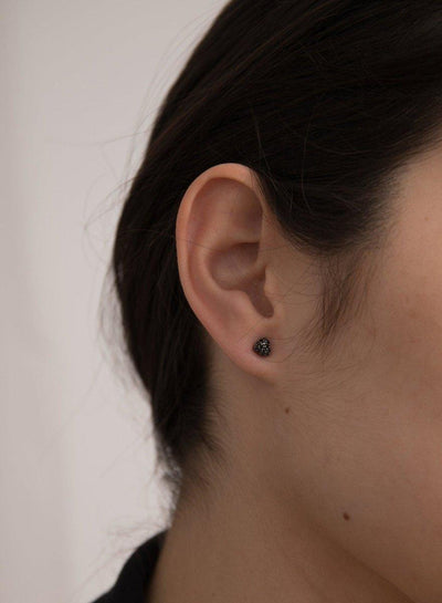 Pendientes motivo corazón plata rutenio JO-16370-N-A