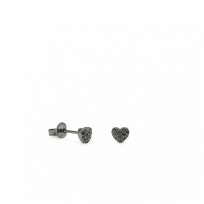 Pendientes motivo corazón plata rutenio JO-16370-N-A