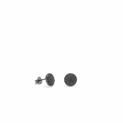 Pendientes motivo círculo plata rutenio JO-16368-N-A