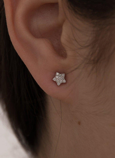 Pendientes mini estrella plata JO-16369-W-A