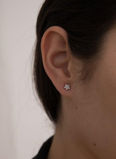 Pendientes mini estrella plata JO-16369-W-A