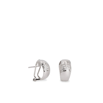 Pendientes cierre omega circonitas plata JO-20149-A