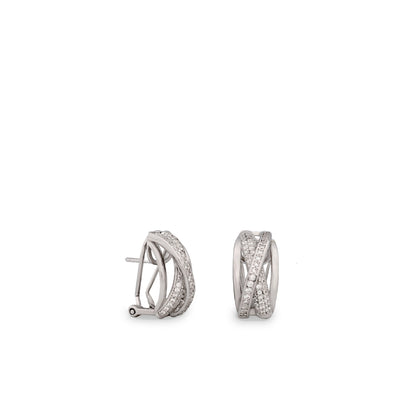 Pendientes cierre omega circonitas forma cruz JO-20150-A