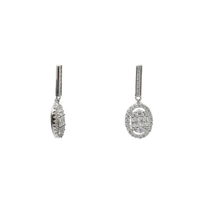 Pendientes circonita colgante forma ovalado JO-20067-A