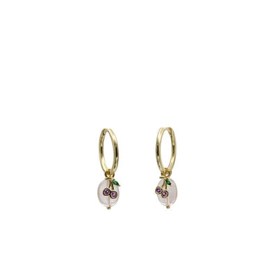 Pendientes colgantes plata charm cereza JO-19093-A