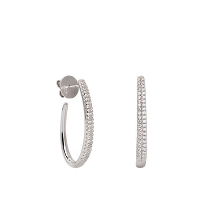 Pendientes aro circonitas forma oval JO-20023-A