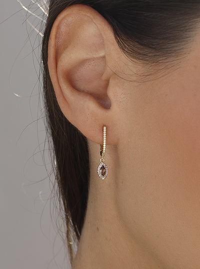 Pendientes colgantes gema tono coffee JO-20207-A