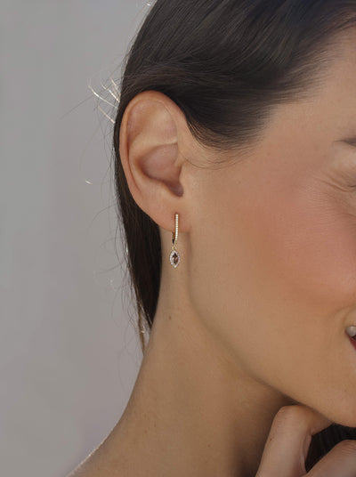 Pendientes colgantes gema tono coffee JO-20207-A