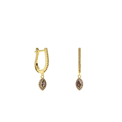 Pendientes colgantes gema tono coffee JO-20207-A