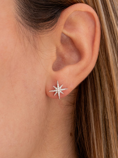 Pendientes plata inspiración estrella circonitas JO-19940-A