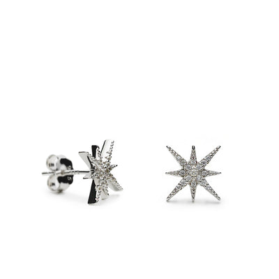 Pendientes plata inspiración estrella circonitas JO-19940-A